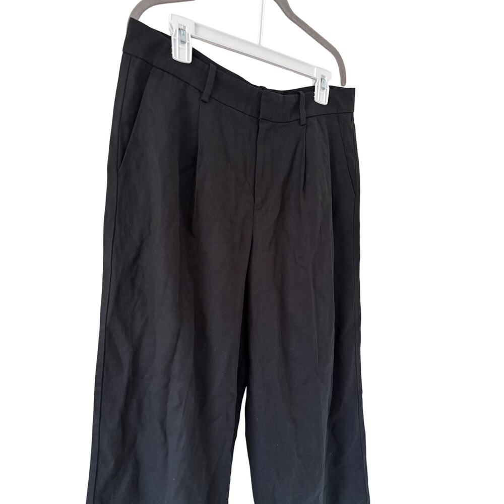Madewell Women’s Black Wide Leg Cropped Pants Size 10P Petite High Rise Career - Picture 3 of 9